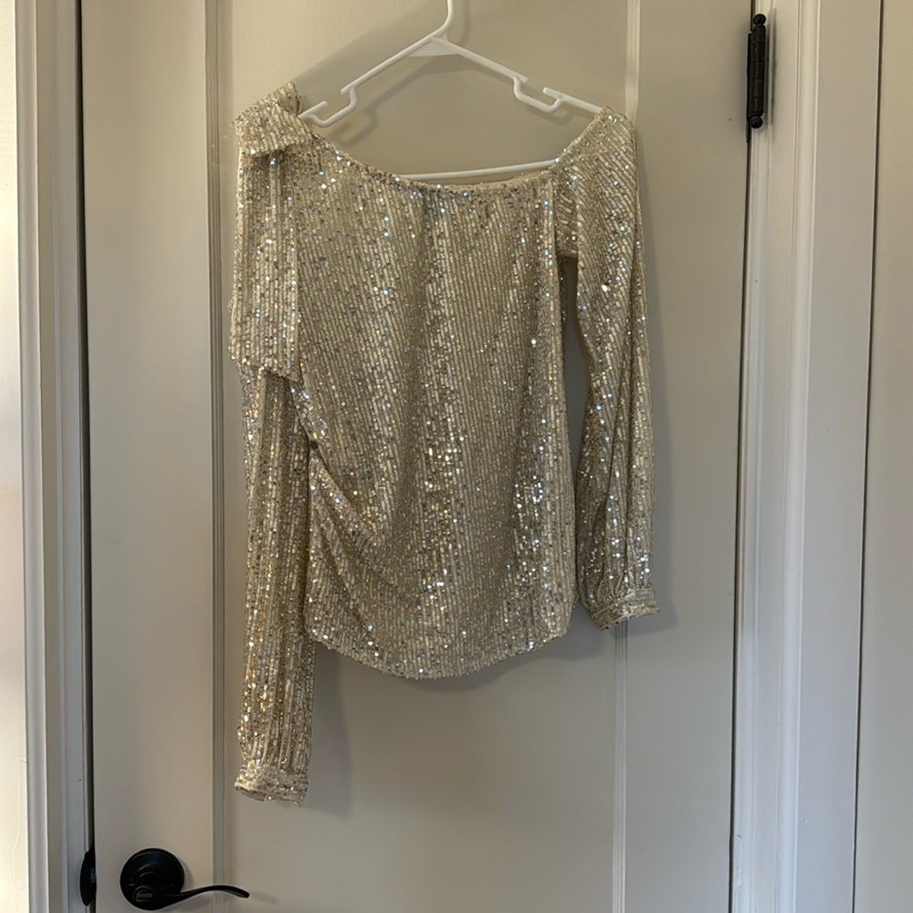 Cece gold sequin top